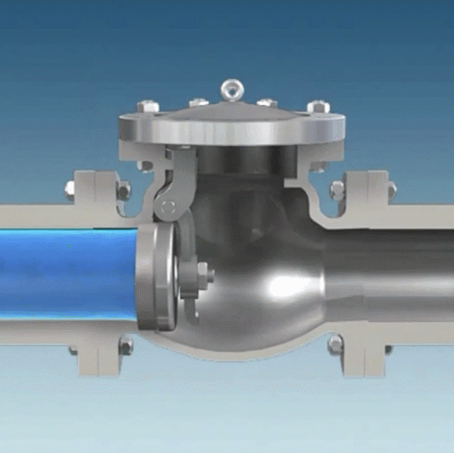 Válvula de retenção 1 1 Swing Check Operation